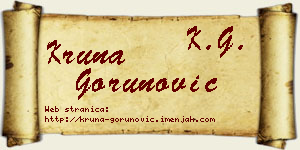 Kruna Gorunović vizit kartica
